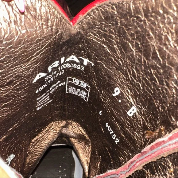 Ariat Hazen Western Boots Red 9B - Picture 7 of 9